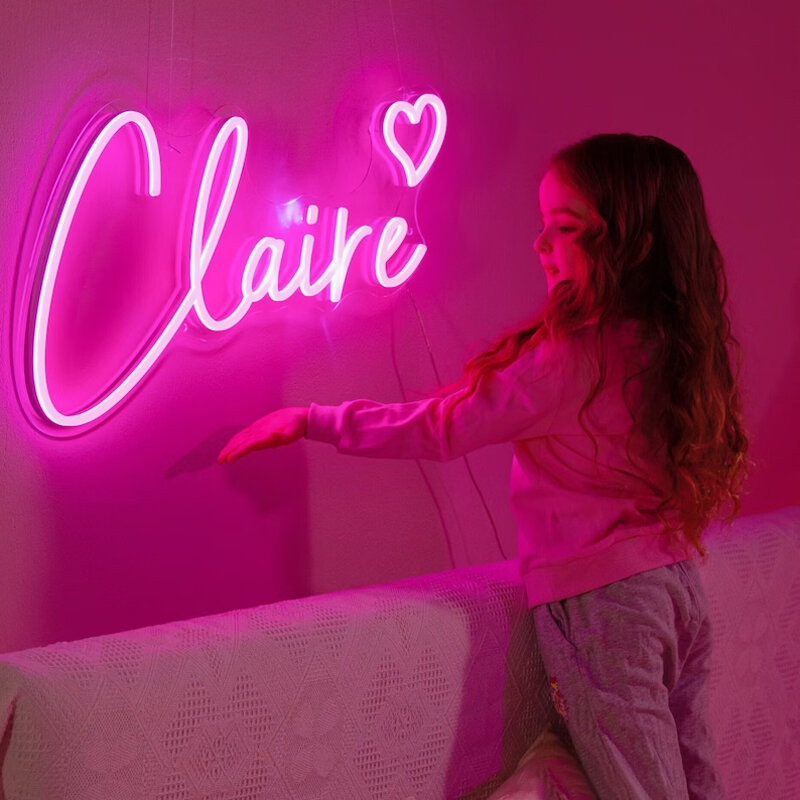 Nome personalizzato per adolescenti insegna al Neon luci notturne al Neon personalizzate regali di compleanno Boy Girl Room Bedroom Decor Nursery Name Sign
