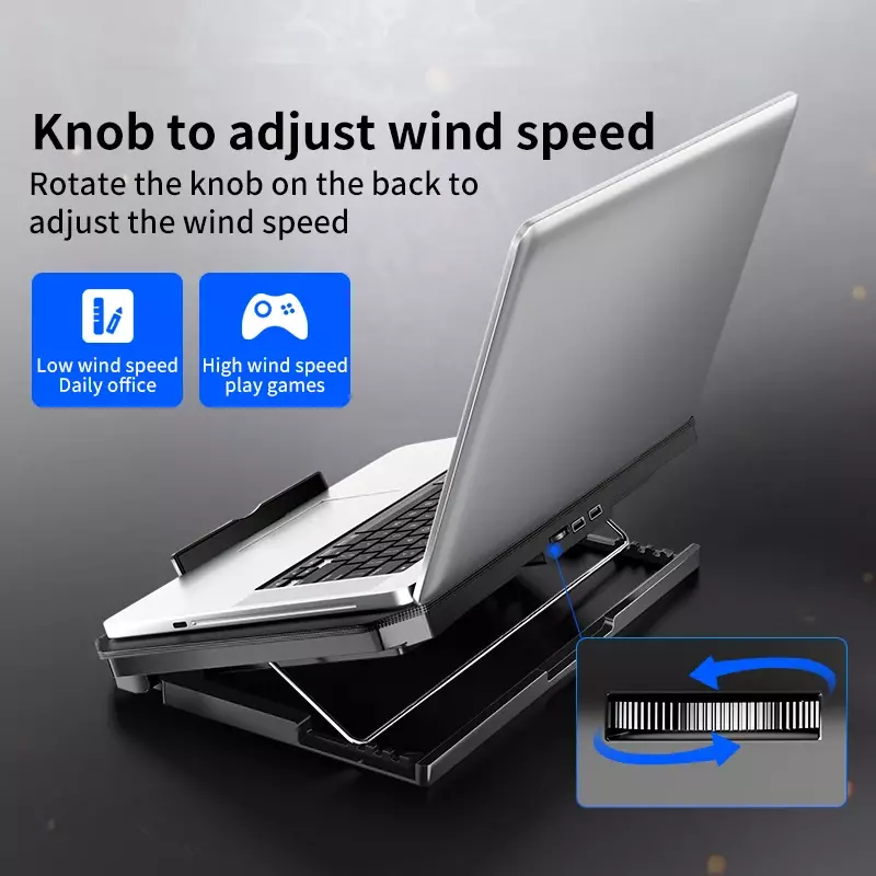 Q100 17-Zoll-Gaming-Laptop-Kühler Lüfter LED-Bildschirm zwei USB-Anschluss 2600 U/min Laptop-Kühl kissen Notebook-Ständer für Laptop-Lüfter Kühler