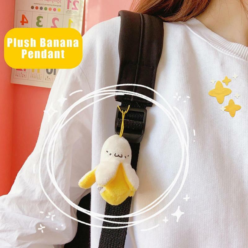 Kawaii kreskówka pluszowy banan brelok zabawka brelok z lalką dla kobiet mężczyźni plecak dziecięcy akcesoria do kluczy prezenty urodzinowe