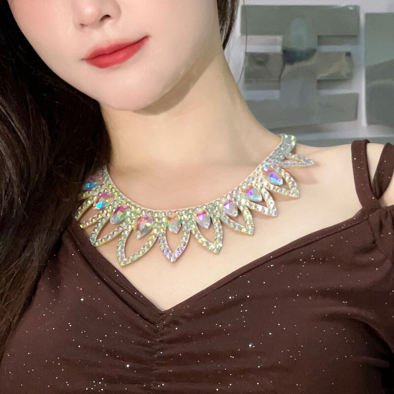 Performance Competition Accessories Belly Dance Necklace Rhinestone Chain Female Adult High-End Stage Profession