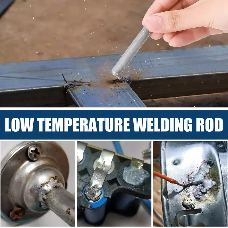 9/3Pcs Low Temperature Welding Rods Melt Copper Iron Stainless Steel Solder Rod for Soldering Aluminum Repairing Holes Agent Kit