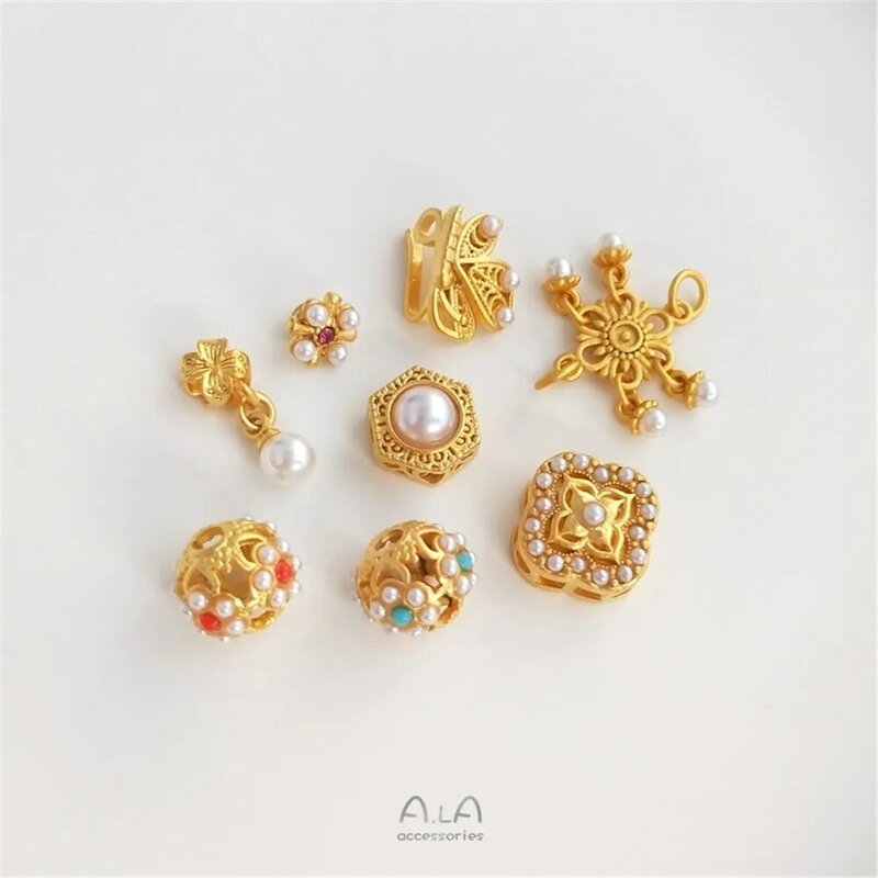 Sajin perla con incrustaciones de colores fuertes, accesorios de cuentas hechos a mano, Bola de transferencia, colgante, adornos colgantes
