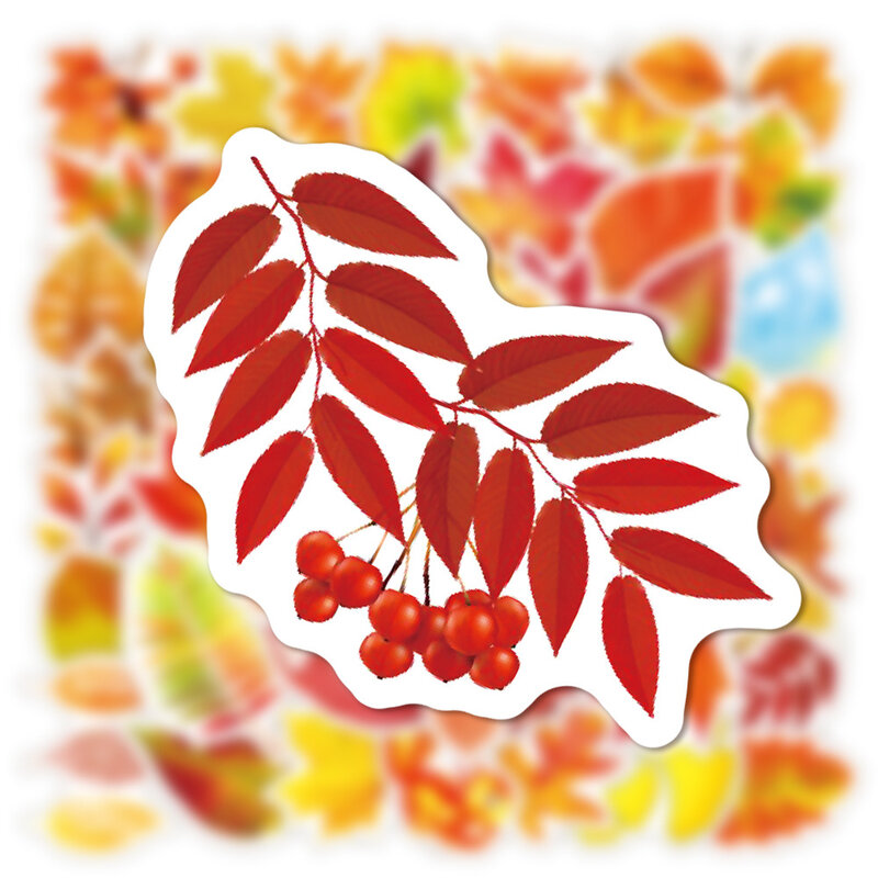 Pegatinas de grafiti de la serie de hojas de otoño, 50 piezas, adecuadas para cascos de ordenador portátil, decoración de escritorio, pegatinas DIY, venta al por mayor