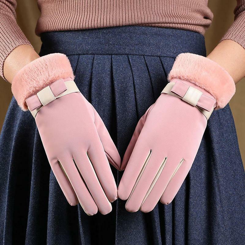 Gants coupe-vent thermiques à écran tactile pour femmes, gants chauds, résistants au froid, sports de plein air, cyclisme, hiver