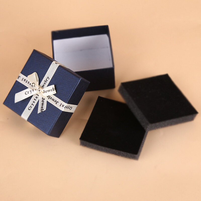 Kokardka papierowe do biżeturii pudełeczko pierścionek kolczyki Organizer pojemnik na naszyjniki prezent ślubny pudełko wysokiej jakości pudełko na biżuterię