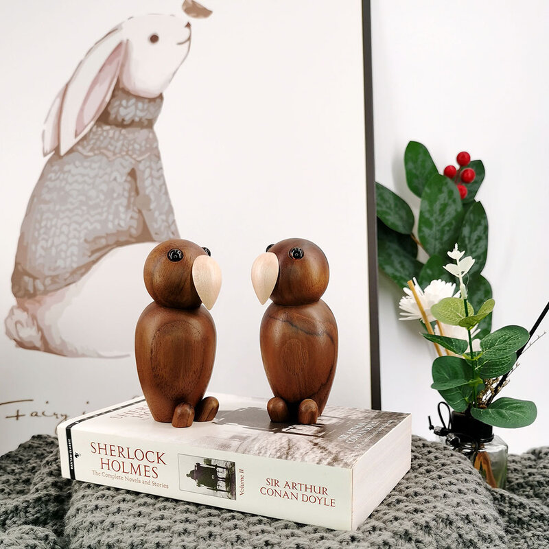 Skulptur Ornament Holz dekoration nach Hause niedlichen Holz Papagei Studie Büro Wohnzimmer Dekoration Geburtstags geschenk