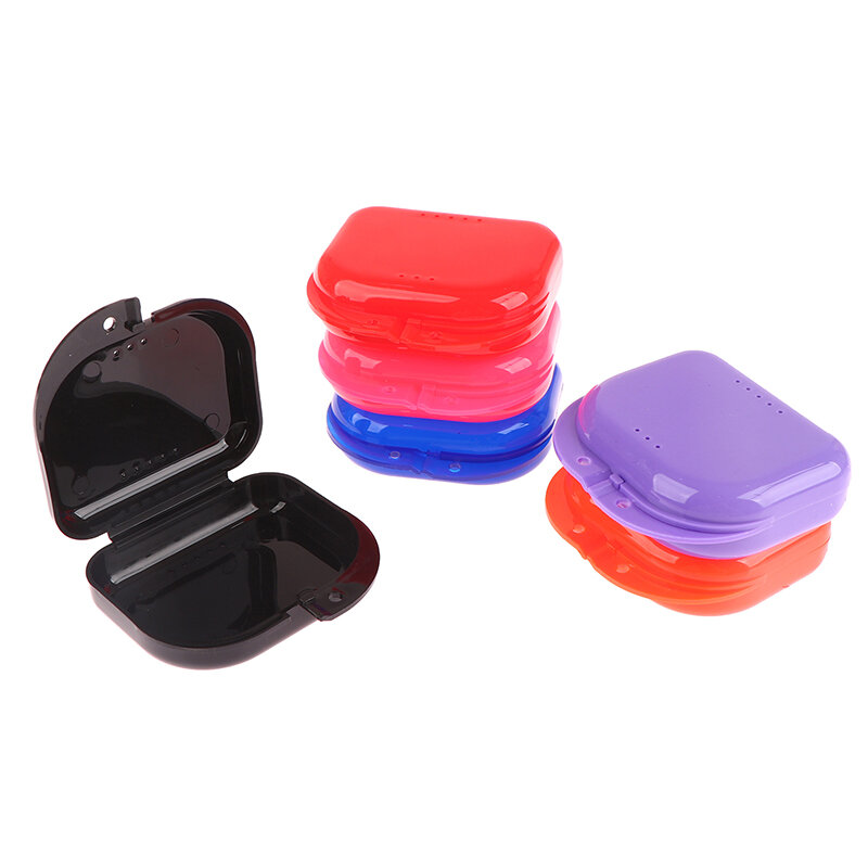Denture Storage Box Dental Retainer Orthodontic Mouth Guard Container Plastic Oral Hygiene Supplies Tray Dental Appliance Case