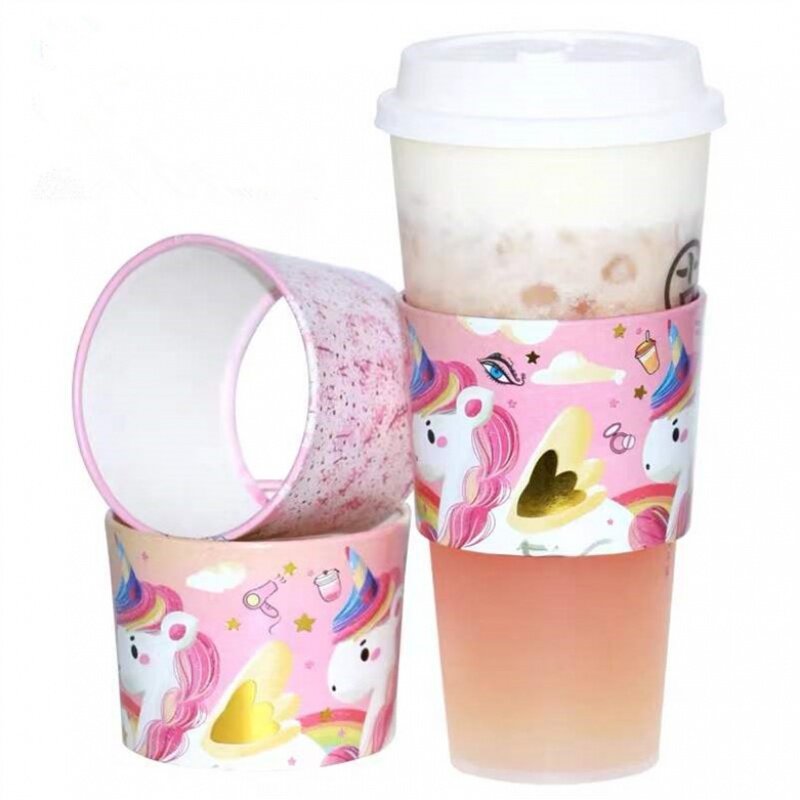 Customized productCustom printed air holder kpop cup sleeve thick cardboard paper coffee cup sleeve