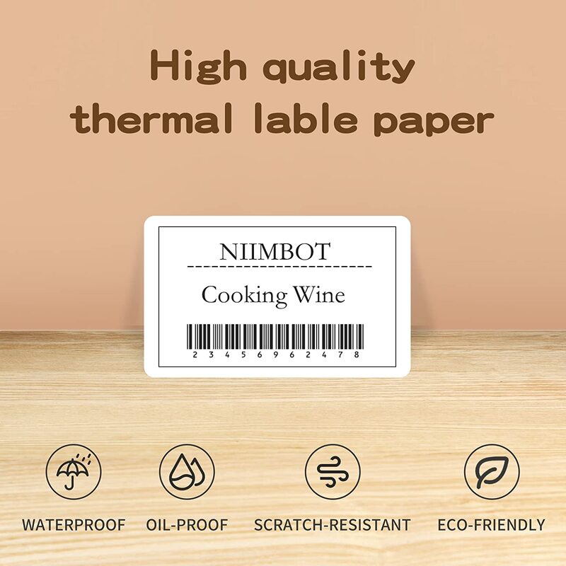 Niimbot Oficial Label Paper Roll, Rodada Branca Transparente Adesivo Papel Rolos para B21, B1, B203 Máquina de Etiqueta Impressora
