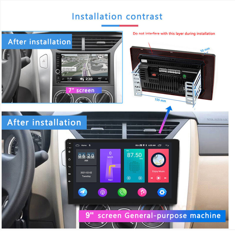 Reproductor Multimedia para coche, dispositivo electrónico estéreo con Android 10, Radio, DVD, 7/9/10,1 pulgadas