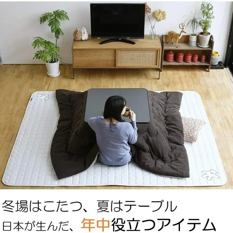 Mesa central casual preta para sala de estar, Tatatsu, móveis de salão, cadeiras laterais, 75cm quadrado, ESK-751 B