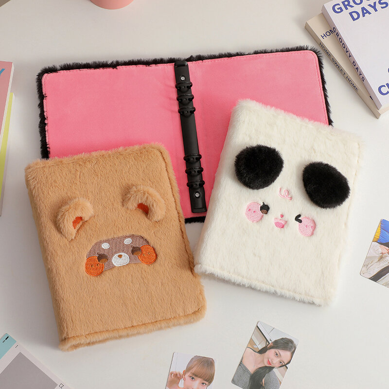 Kawaii Fluffy Cat Bear A5 Kpop Photocard Binder Collect Book Idol Photo Card Holder Photocard Album Stationery 2023