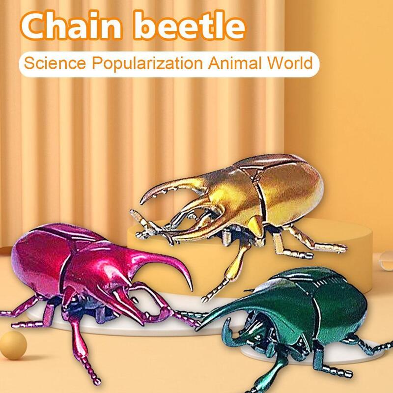 Mainan anak laki-laki dengan serangga, rantai kumbang kreatif sampanye animasi serangga Model Scarab Beetle anak-anak simulasi pertempuran