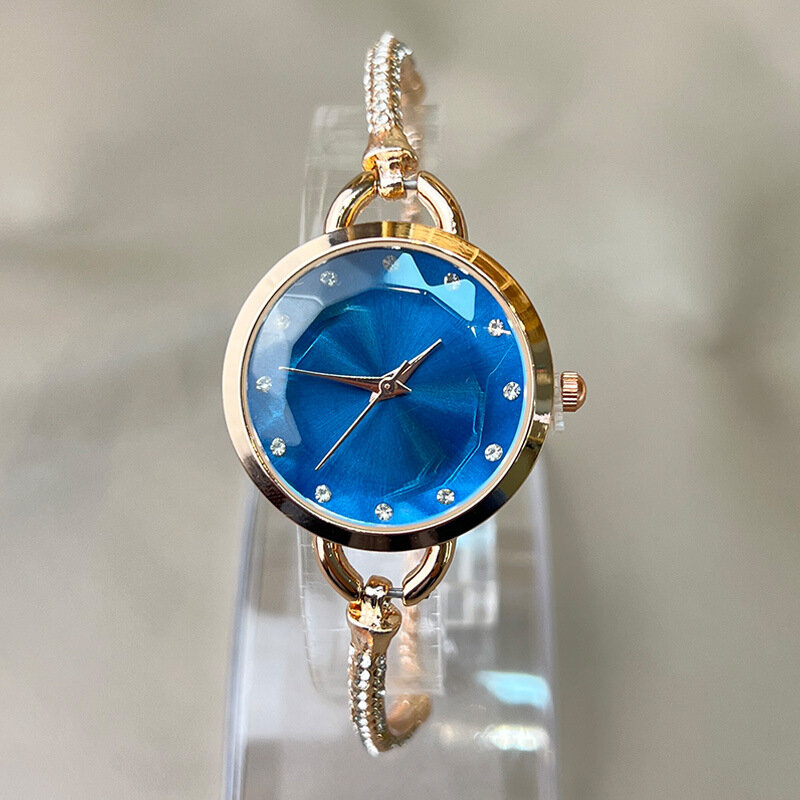 Новый продукт браслет часы Уникальный дизайн для женщин Бабочка морское сокровище синий циферблат Кварцевые Изысканные часы подходят для женщин