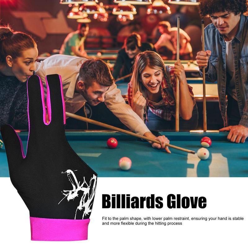 ถุงมือบิลเลียดสำหรับผู้ชายถุงมือเล่นกีฬาคิวสนุ๊กเกอร์ถุงมือเล่นพูลปรับได้3นิ้วสำหรับผู้หญิง