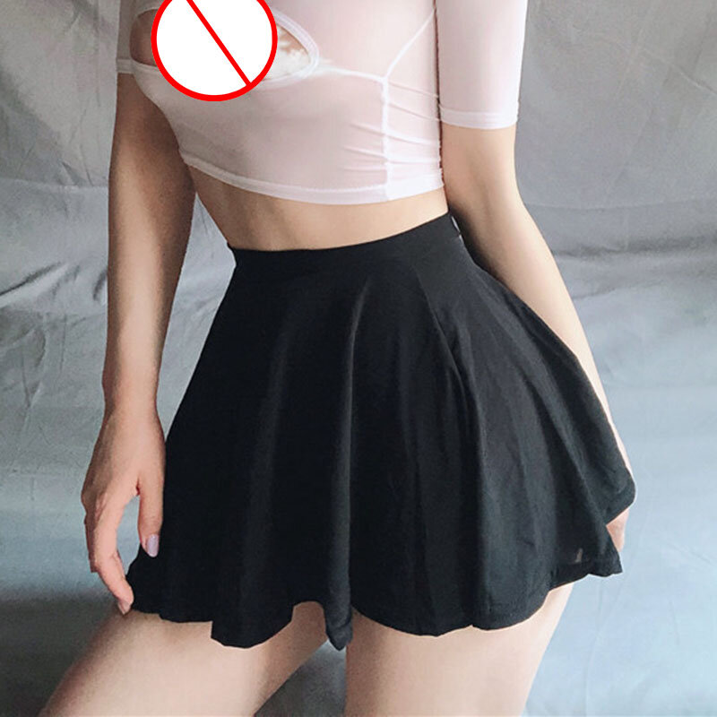 Micro Mini lodowy jedwab spódnica Clubwear Sexy Sheer przepuszczalność spódnice kobiety linia plisowana spódnica niski wzrost talia spódnica z falbankami Top
