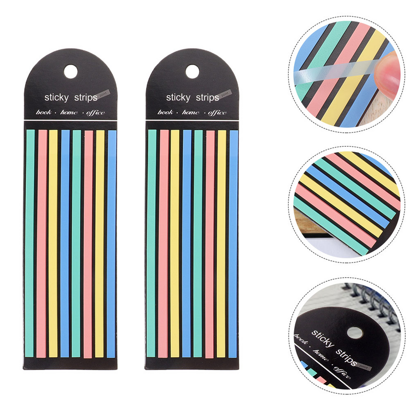2 Books Colorful  Highlighting Strips Adhesive Highlighting Strips Sentence Colorful Strip for School