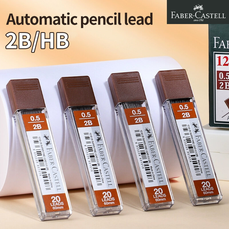 Faber castell 2b/hb 0.5mm lápis mecânico automático lidera o reenchimento do núcleo de chumbo do lápis que esboça artigos de papelaria de desenho