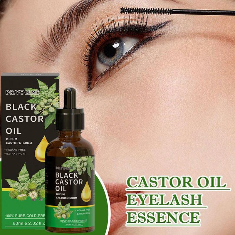 Aceite de ricino negro para masaje de la piel, aceite esencial para el cuidado de las cejas, Previene el envejecimiento del cabello, productos para el crecimiento de la piel, X6q6