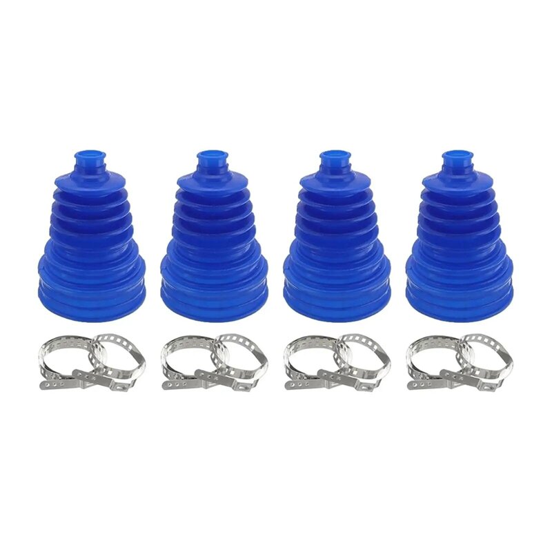 4Pcs Driveshaft CV Joint Boot Set with 4 Clamps Accessories High Performance Wear Resistant Easy Installation Replace Universal