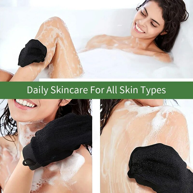 Single Layer Exfoliator Mitt Black Bath Shower Dead Skin Removal Gloves Exfoliating Gloves Bath Gloves Scrubbing