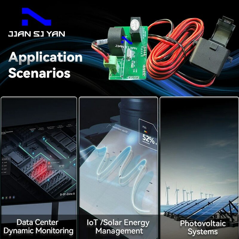 Medidor de energia bidirecional personalizável, comunicação Ttl, protocolo Modbus, roteador solar aberto Ct, JSY-MK-194T