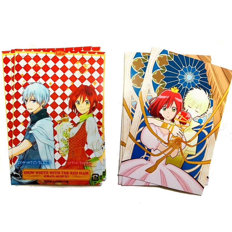 Conjunto de tarjetas de felicitación de coleccionista Akagami, no Shirayuki, hime, Postales Blancanieves con pelo rojo, suministros escolares de oficina, 6 unids/set
