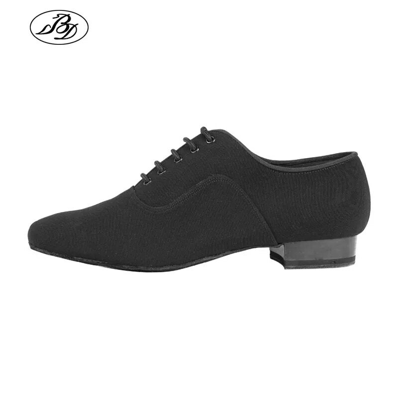 Zapatos de baile estándar BD301 para hombre, suela de lona, suela de cuero, zapatos de competición de entrenamiento de salón profesional