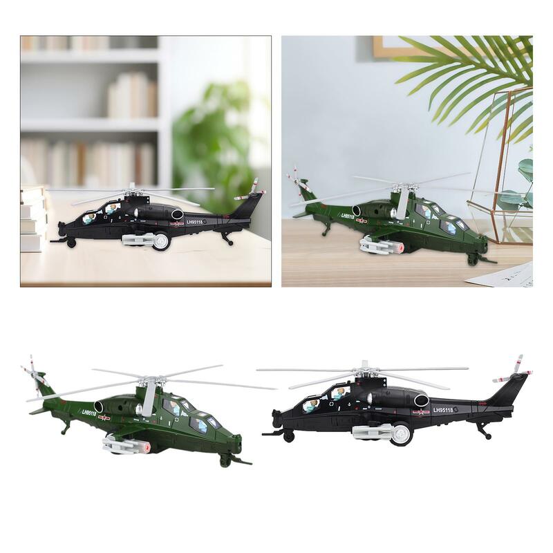 Helicopter Toy with Lights Sounds Kids Toys Pretend Play Pullback Vehicles Metal Aircraft Toys for Boys Girls Birthday Gift Kids