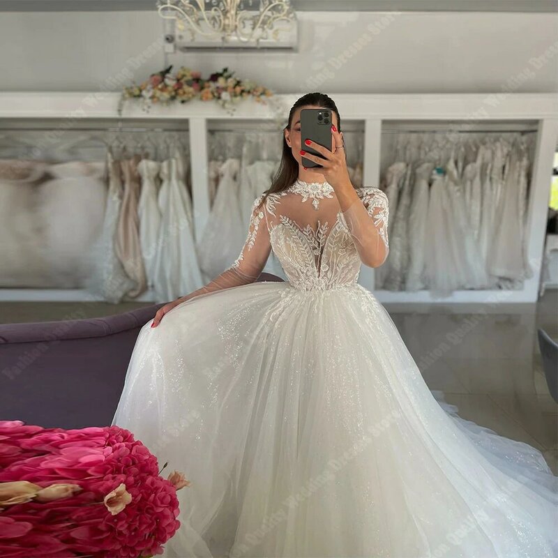 Delicati abiti da sposa eleganti da donna abiti da banchetto di fidanzamento popolari lunghezza di lavaggio principessa vestido de noiva casamento 2024
