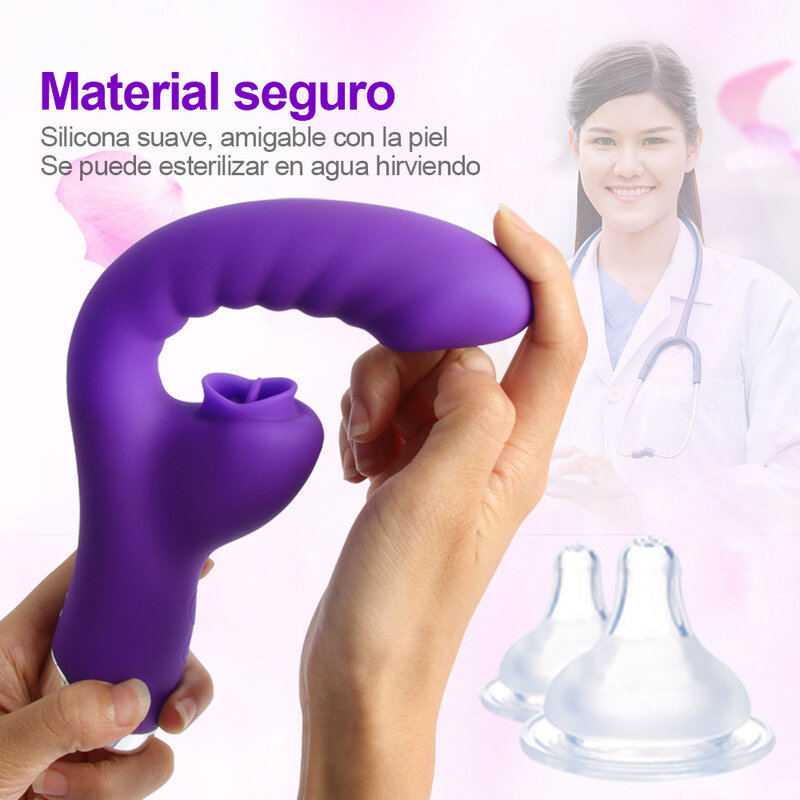 Vibrator Für Frauen 2 In 1 Lecken Maschine Klitoris Stimulator G-Spot Leistungsstarke Vibro Dildo Stab Weibliche Clit Sucker erwachsene Sex Spielzeug