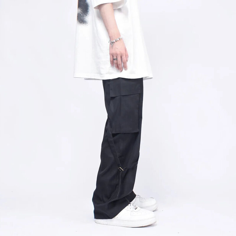 Pantaloni Casual larghi Y2K Street stile americano dritto allentato Hip-hop sport gamba larga Multi-tasca utensili pantaloni per la pulizia per gli uomini