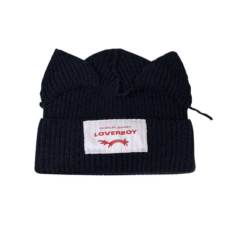 KPOP WayV-Sombrero de lana con forma de oreja de gato, gorro de punto cálido con logotipo de amante, sombreros decorativos para pareja, invierno, S8