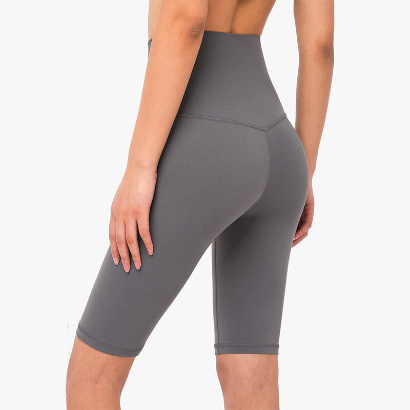 Celana pendek Fitness wanita, celana pendek bersepeda ketat, celana olahraga Yoga bersirkulasi dengan paket pinggang tinggi tanpa garis aneh