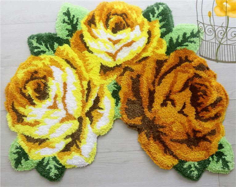 New arrival hot sale beautiful and soft rose rug for bathroom rose rug for stool rug  for stool