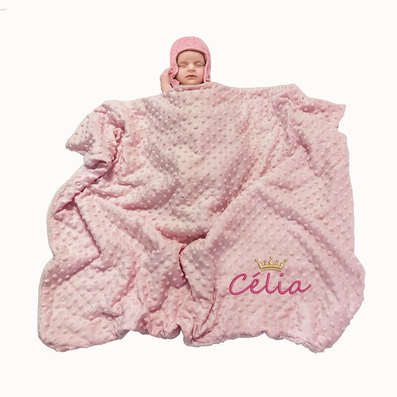 Selimut Bulu Domba Bayi Personalisasi Tempat Tidur Bayi Baru Lahir Buaian Tempat Tidur Selimut Musim Dingin Hangat Tempat Tidur Anak Perempuan Laki-laki Hadiah Ulang Tahun