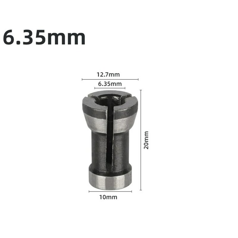 Adaptador de Portabrocas de acero al carbono duradero, máquina cortadora de grabado, 1/3 piezas, 16,5mm/20mm, 6mm/8mm/6,35mm