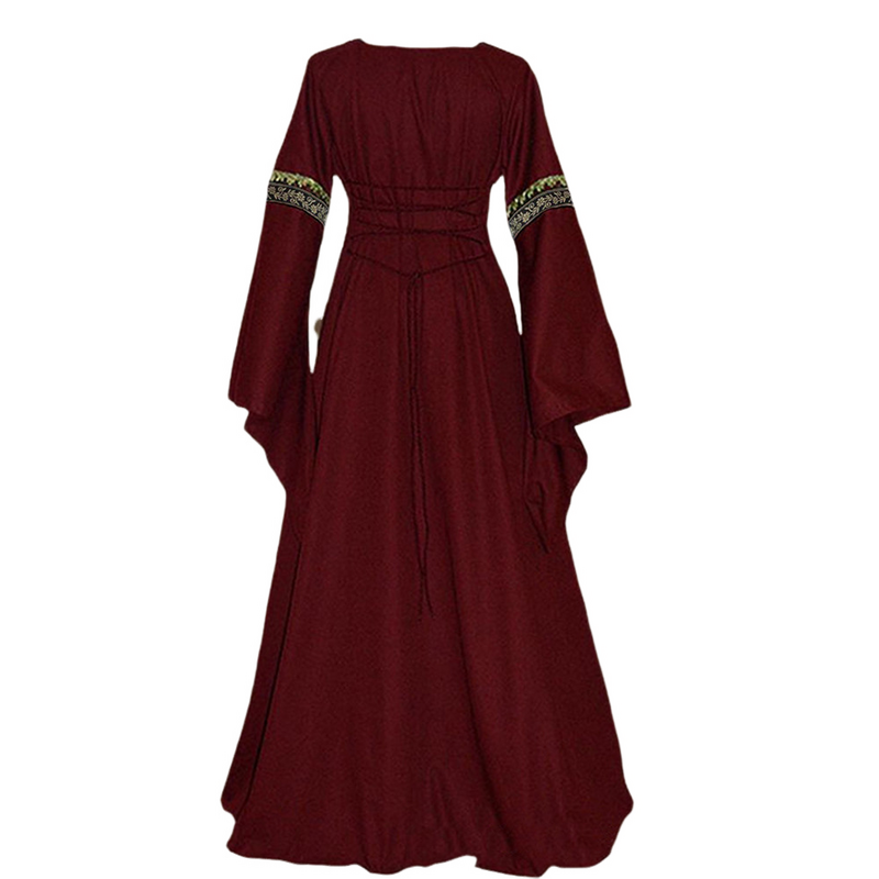 Kostiumy średniowieczne, renesans damskie sznurowane na długich sukienkach Cosplay Retro suknia Halloween karnawał Demon garnitur