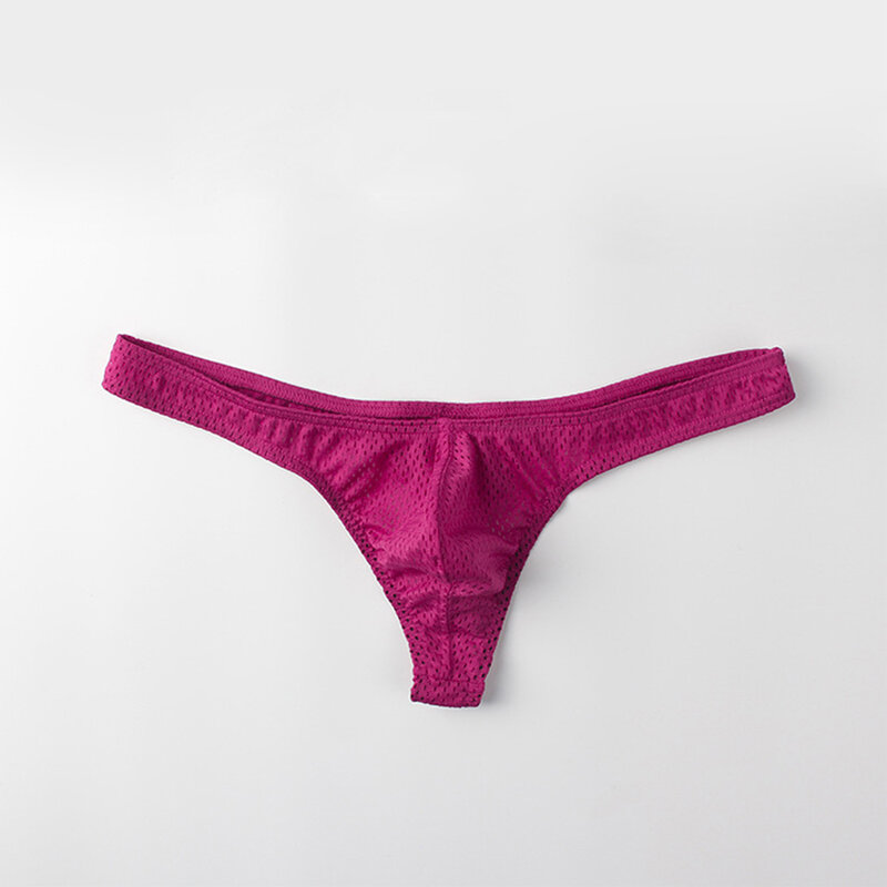 Hot Sexy Men Thong Net Breathable G-Strings U Convex Pouch Lingerie Underpants Gay Underwear Briefs Summer Bikini Thongs