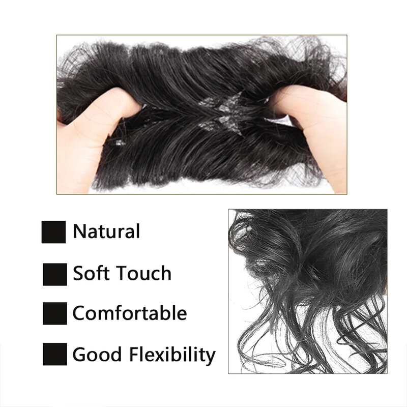 Syntetyczna niechlujna przyrząd do koka z włosów gumka gumka sztuczne włosy opaska elastyczny ogon do włosów dla kobiet syntetyczny owijany kucyk