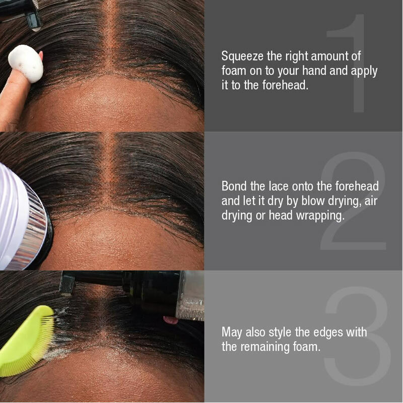 Lace Melting Mousse Glue-Less adesivo de cabelo para perucas, Strong Hold, Lace Melt Foam, Wig Bond Glue para Lace Wig Instalar