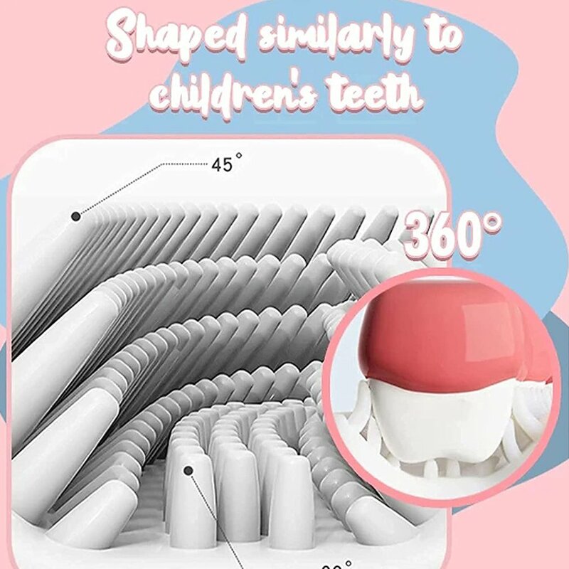 Children Rounded U-shaped Food Grade Silicone Toothbrush U-shaped Toothbrush Children's Whole Mouth Tooth Cleaning