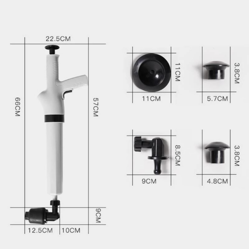 Third Generation Bathroom Toilet Air Drain Blaster Plunger High Pressure Sink Dredge Cleaner ABS Toilet Dredger Toilet Cleaning