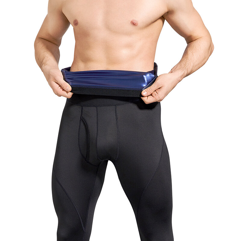 Mens Trainer brucia grassi Body Shaper addome riduttore Thermo Workout Sauna pantaloni della tuta vita maschile Shapewear Leggings Fitness