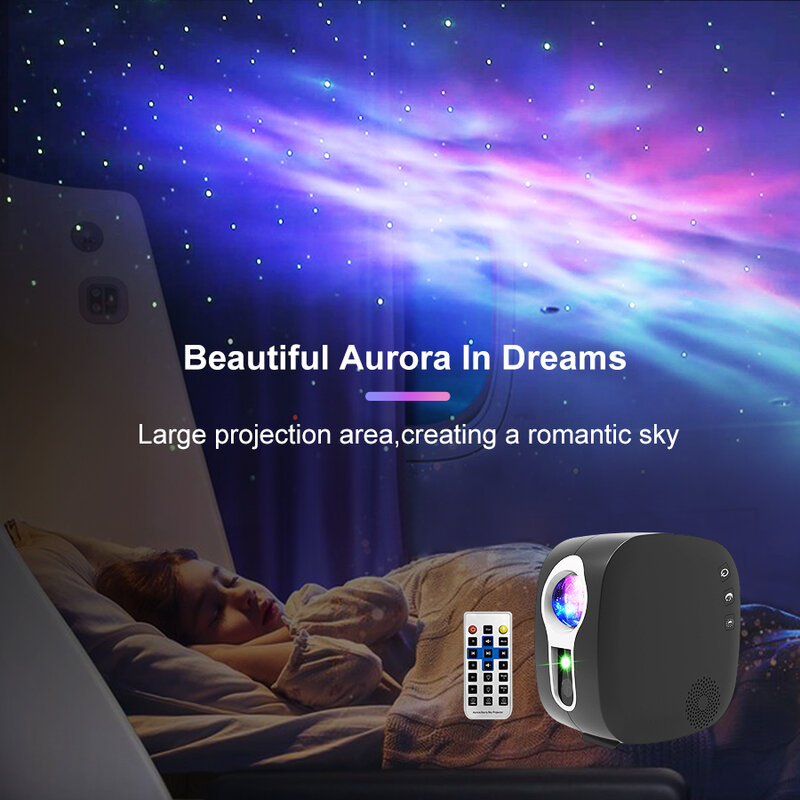 Kontrol Aplikasi Proyektor WiFi Galaxy Star Lampu Malam Bluetooth Langit Berbintang Lampu Proyektor Aurora Atmospher Kamar Tidur Di Samping Lampu
