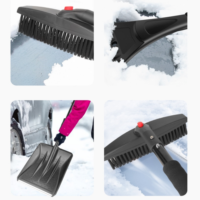 Metal telescópica Rotating Ice Shovel para carro, 3 em 1 Snow Shovel, Montagem destacável, Remoção de neve, 6 Pieces Set