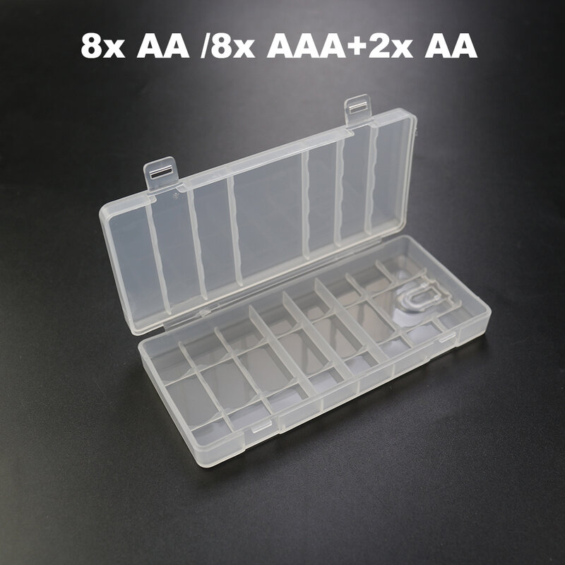 YUXI-funda transparente de plástico duro PP, caja de almacenamiento de baterías AA/AAA, portable, 1 piezas
