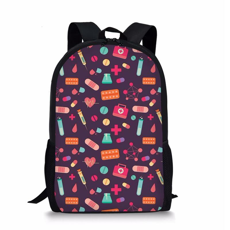만화 곰 간호사 패턴 배낭 학교 학생 어린이 학교 가방, 십대 소녀 책가방, 다기능 백팩