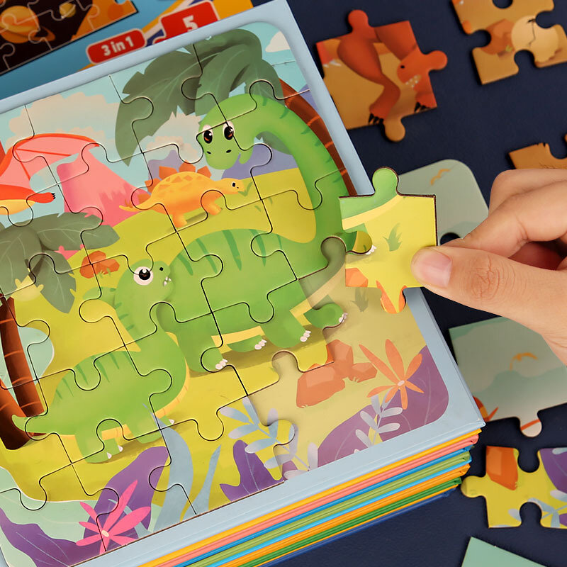 เกมสมองมอนเตสซอรี่สำหรับเด็ก Puzzle MAGNET หนังสือปริศนาก้าวหน้าแม่เหล็กพับได้ของเล่นเพื่อการศึกษาปฐมวัยพัฒนาทักษะการคิด