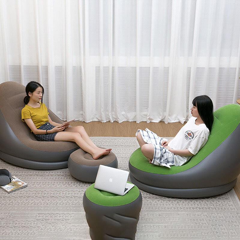 เก้าอี้เป่าลมปั๊มเตียงนอนสำหรับห้องนั่งเล่น Outdoor Beach Garden ตั้งแคมป์ Inflatable เก้าอี้พับที่นอน